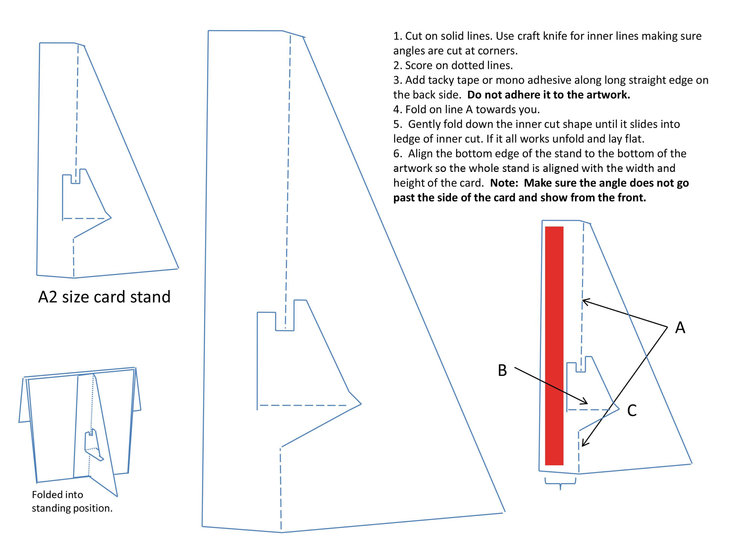 Diy Card Stand Template intended for Free Printable Cardboard Easel Template