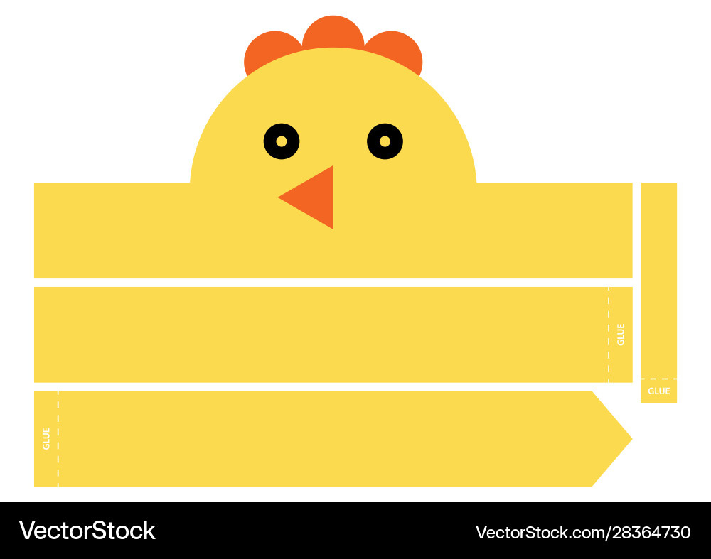 Diy Chicken Headband - Paper Crown Royalty Free Vector Image in Free Printable Chicken Headband Template