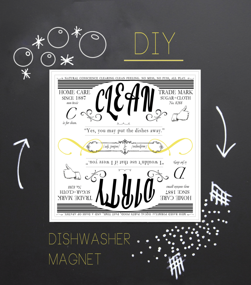 Diy Clean &amp;amp; Dirty Dishwasher Magnet With Free Printable Template with FREE Printable Clean Dirty Dishwasher Sign