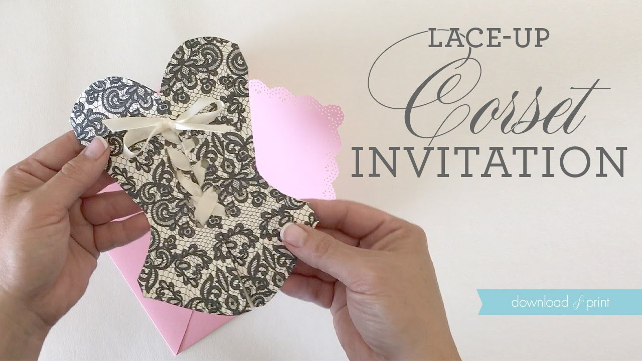 Diy Lace-Up Corset Invitation Video with regard to Free Printable Corset Invitation Template