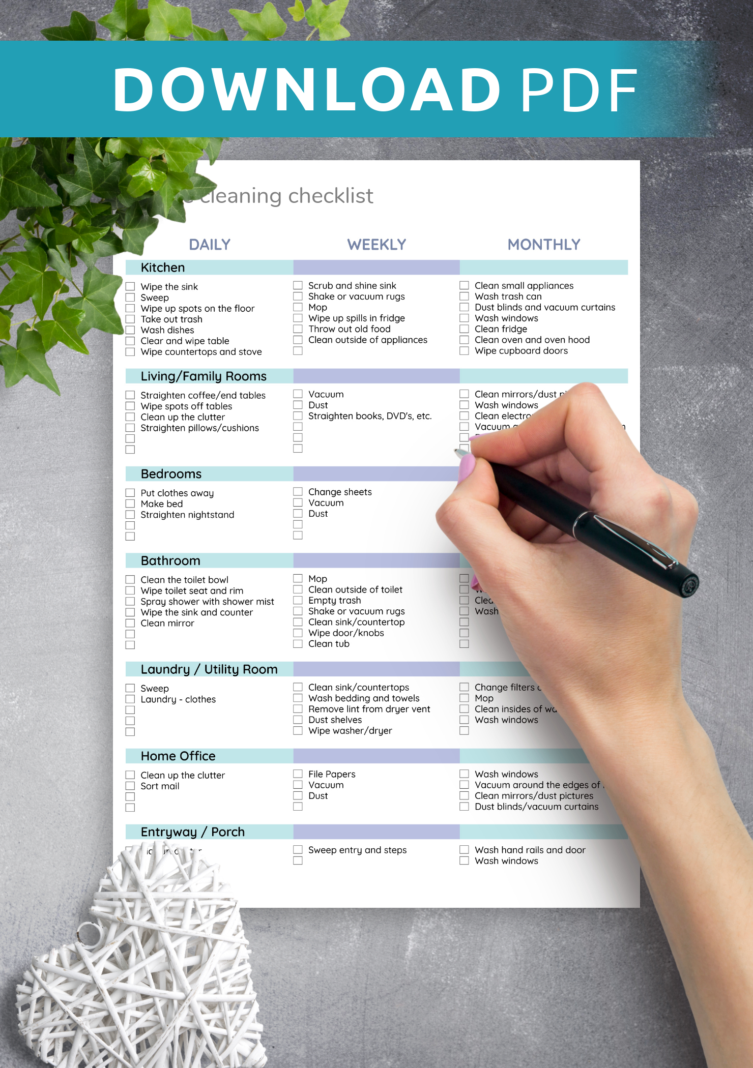 Download Printable House Cleaning Checklist Template Pdf for FREE Printable Checklist For Cleaning House