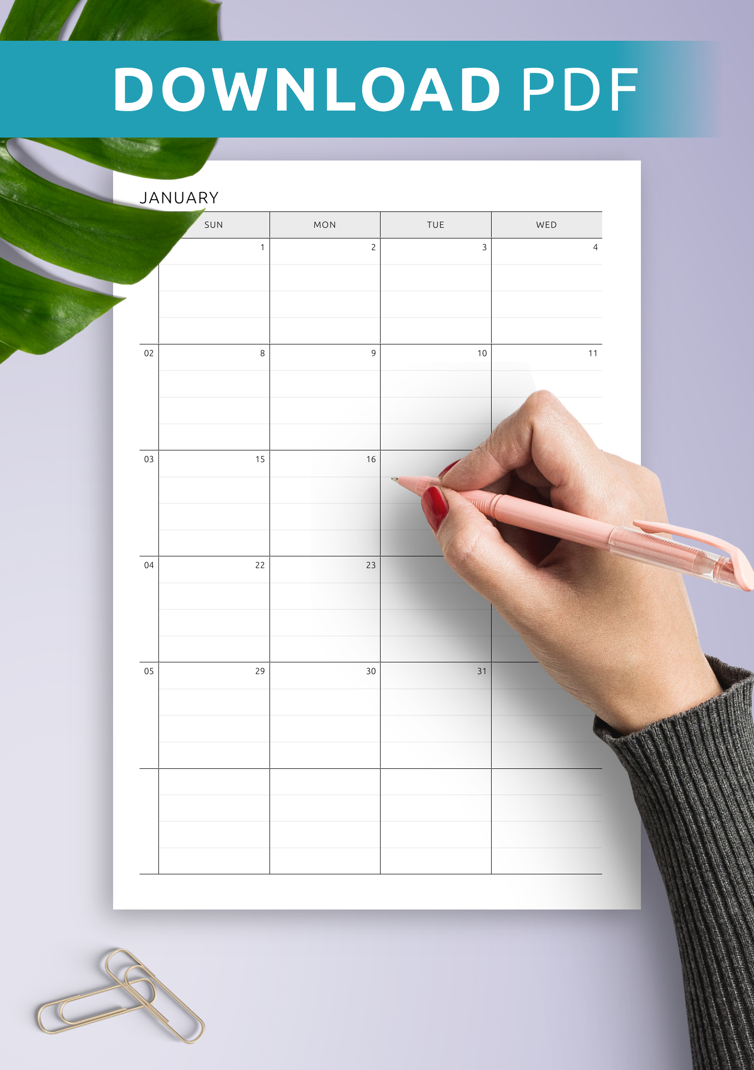 Download Printable Two Page Lined Monthly Calendar Pdf intended for Free Printable Calendar With Lines To Write On