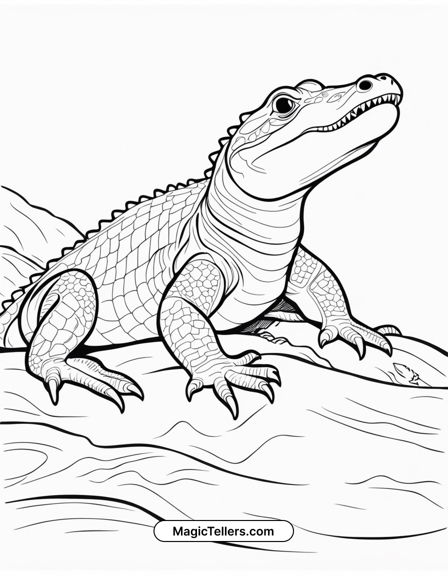 Dwarf Crocodile Coloring Page with regard to FREE Printable Crocodile Colouring Pages