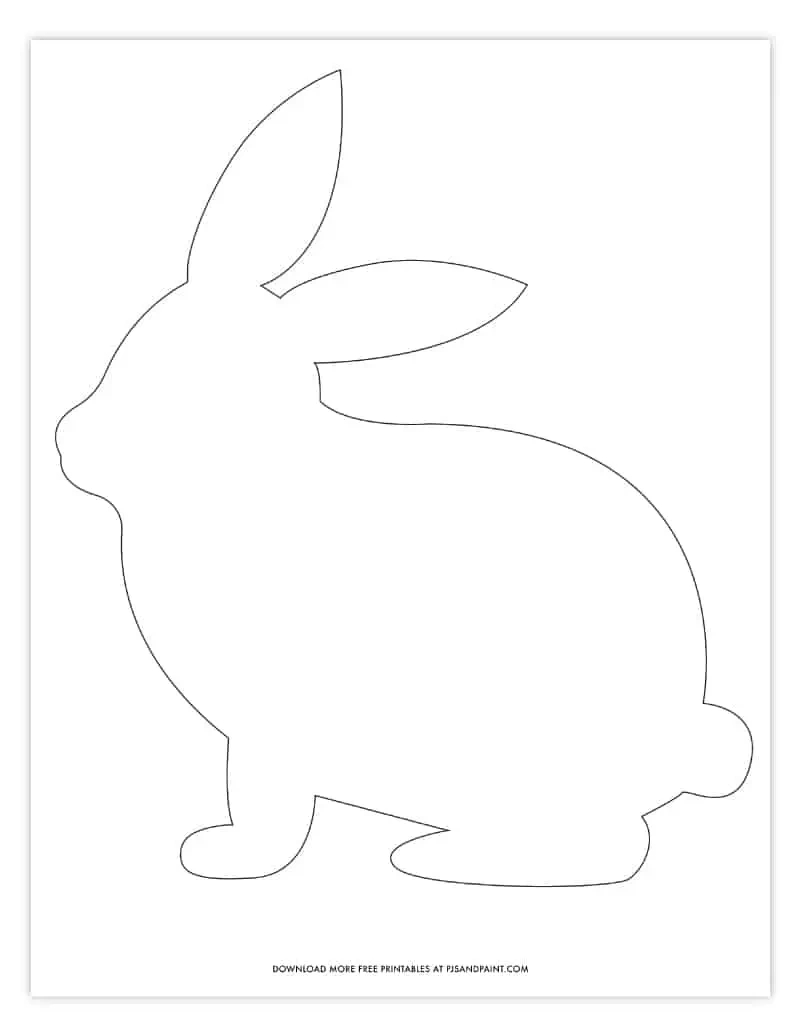 Easter Bunny Template - Free Printable Bunny Pattern - Pjs And Paint regarding Free Printable Bunny Outline Printable