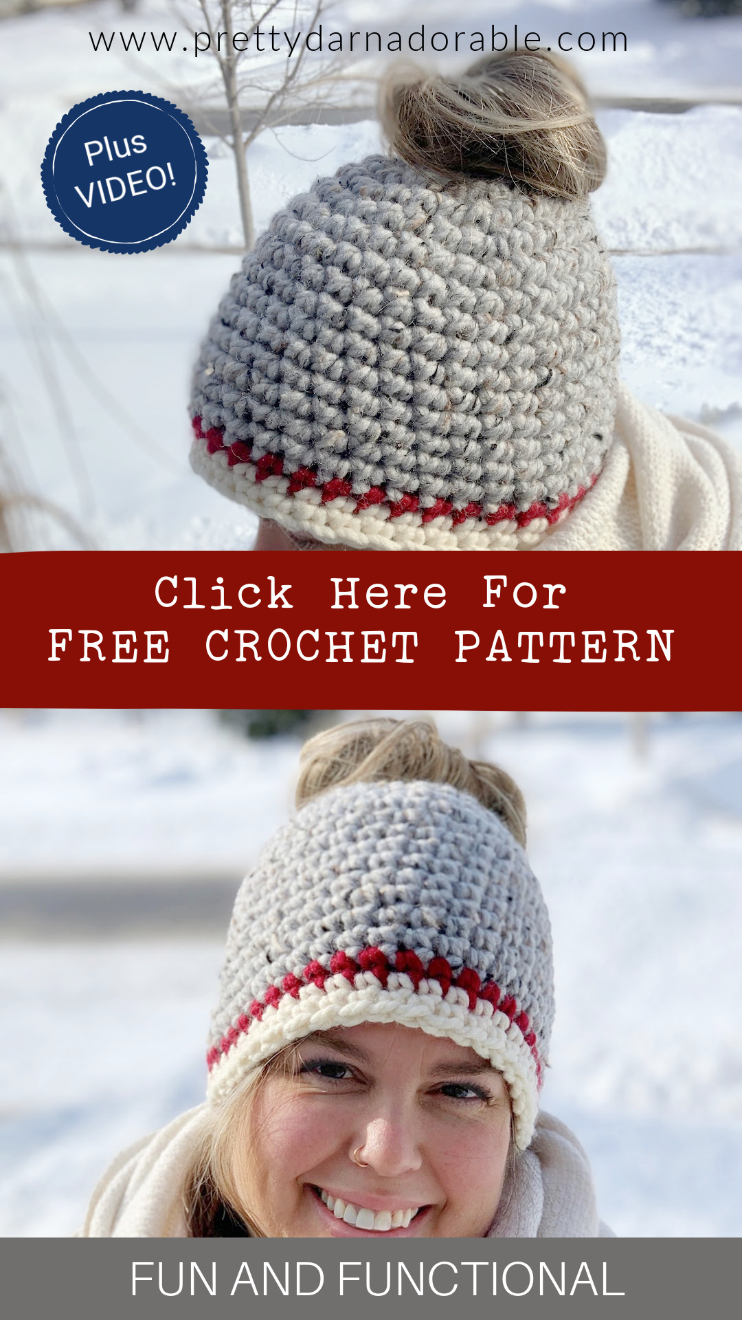 Easy 1 Hour Messy Bun Beanie Free Crochet Pattern - Pretty Darn intended for Free Printable Crochet Ponytail Hat Patterns