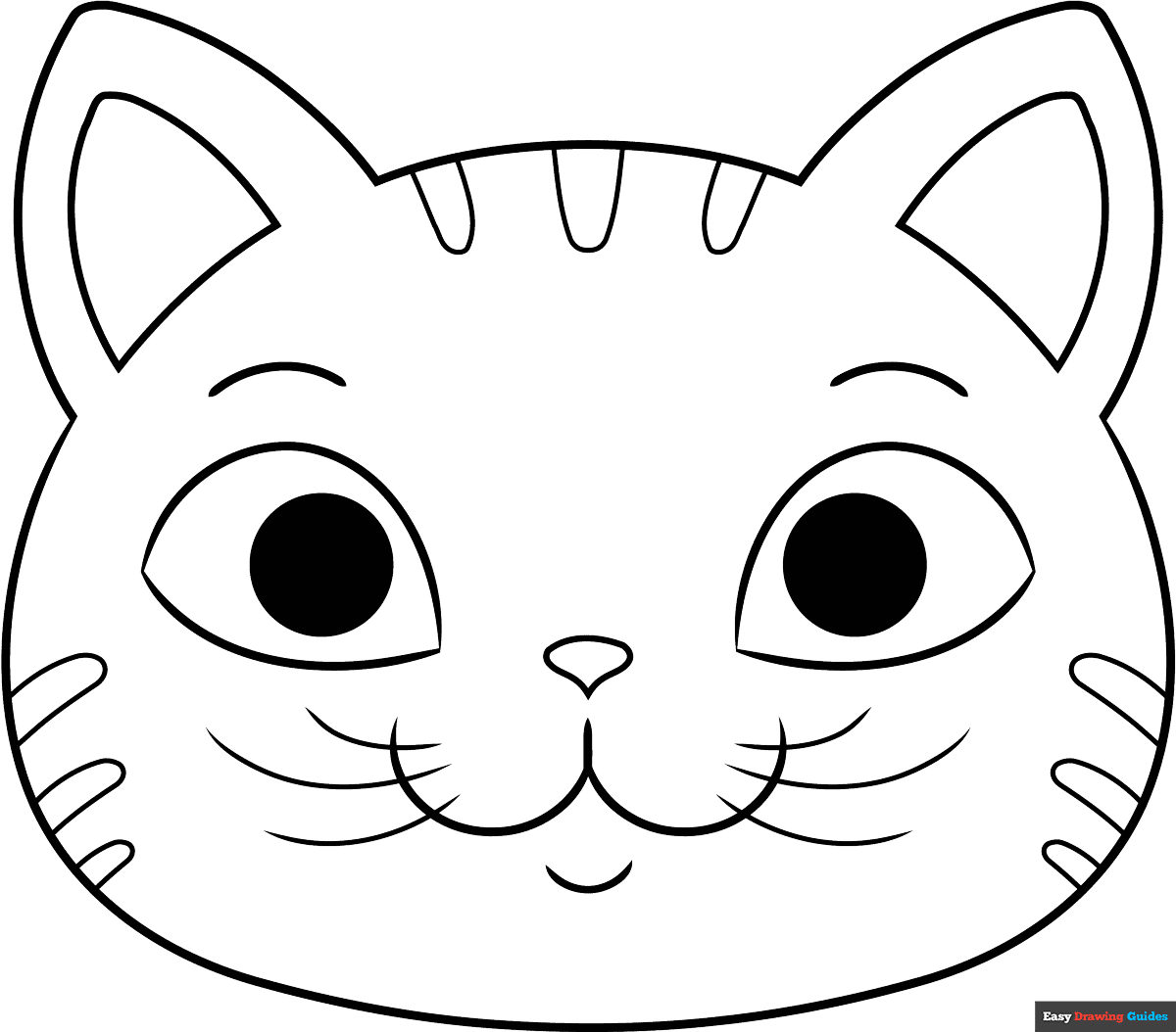 Easy Cat Face Coloring Page | Easy Drawing Guides regarding FREE Printable Cat Face Mask