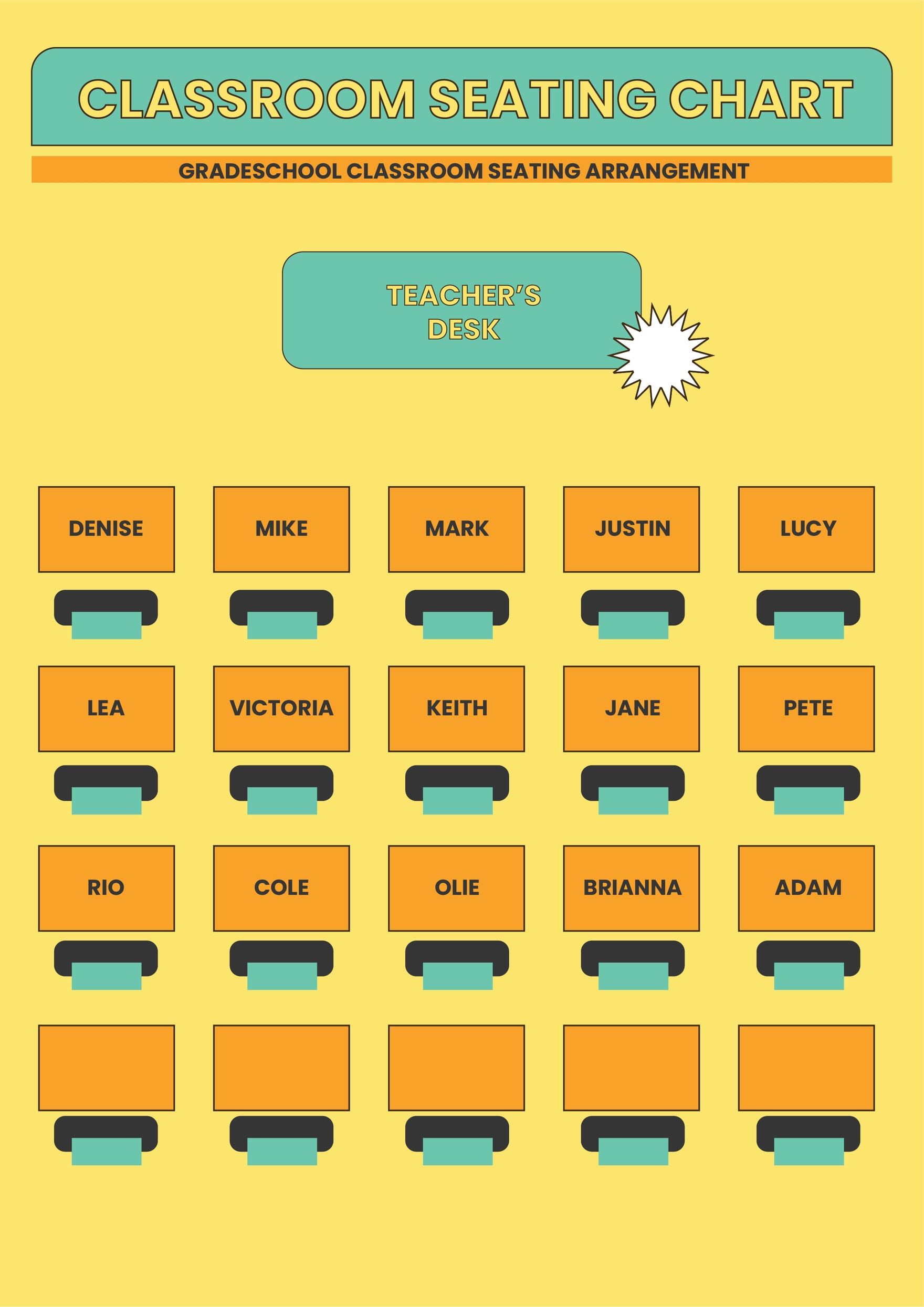 Editable Classroom Seating Chart Templates In Google Docs To Download in FREE Printable Classroom Seating Chart Template