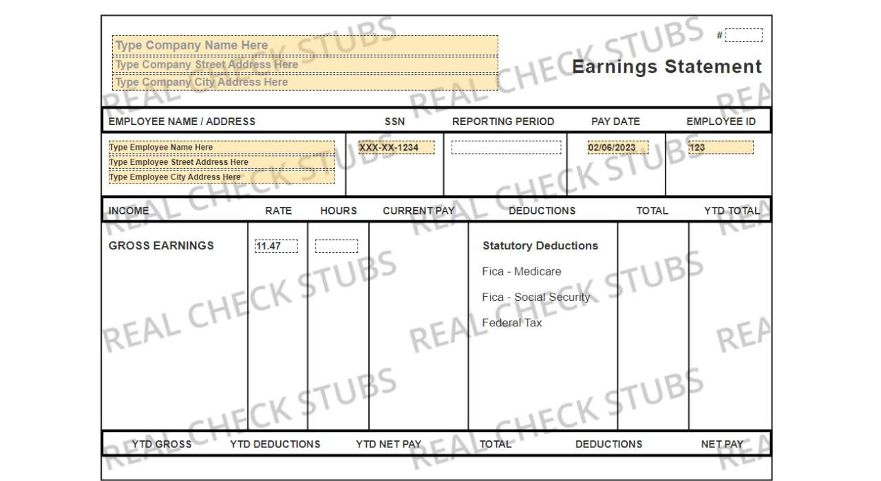 Editable Pay Stub Templates | Customizable Check Stubs | Download inside Free Printable Check Stub Maker