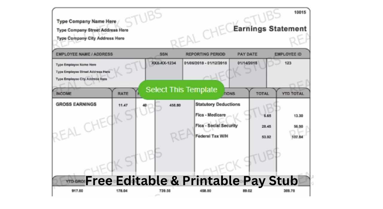Editable Pay Stub Templates | Customizable Check Stubs | Download throughout Free Printable Check Stub Generator