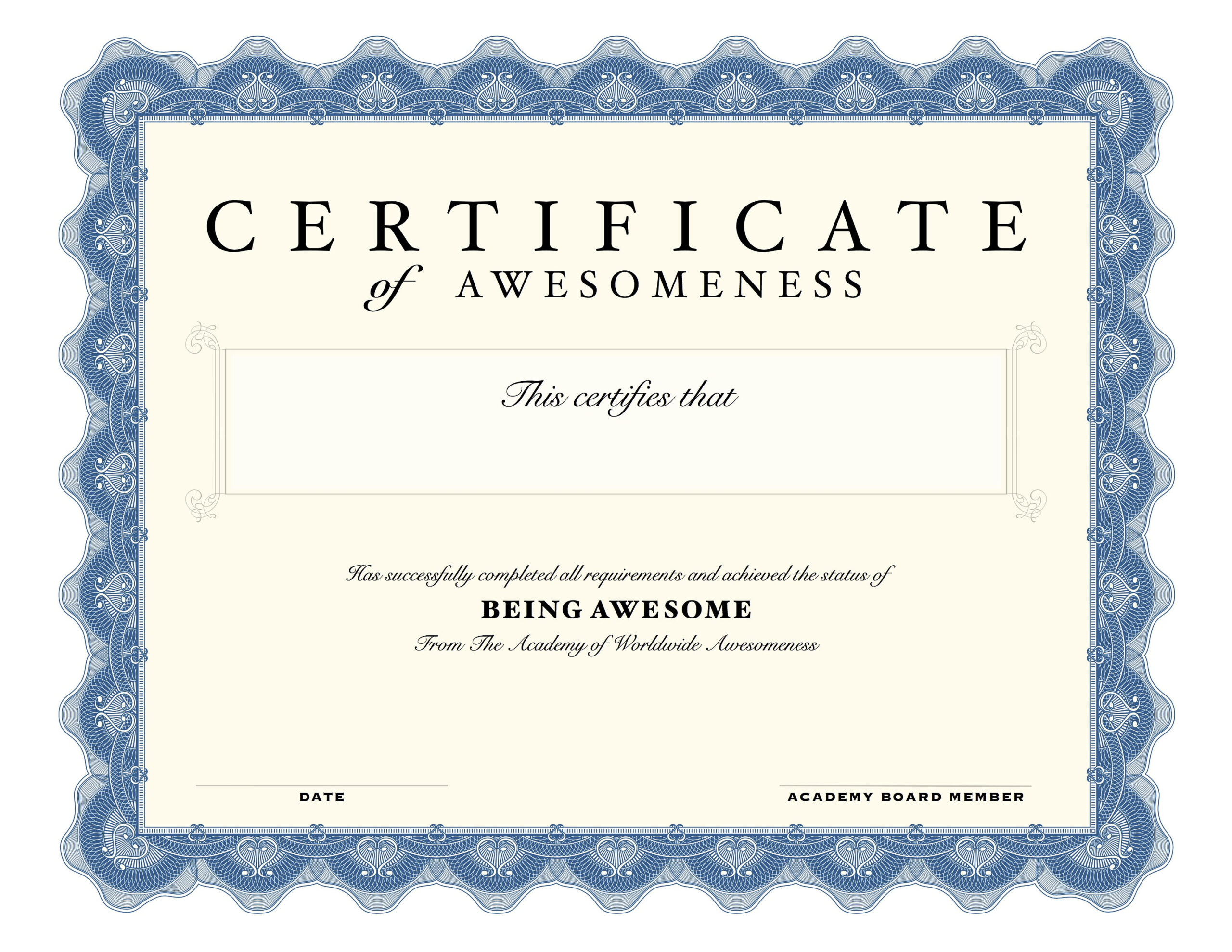 Editable, Printable, Certificates, Certificate Of Awesomeness with regard to Free Printable Certificate Of Awesomeness
