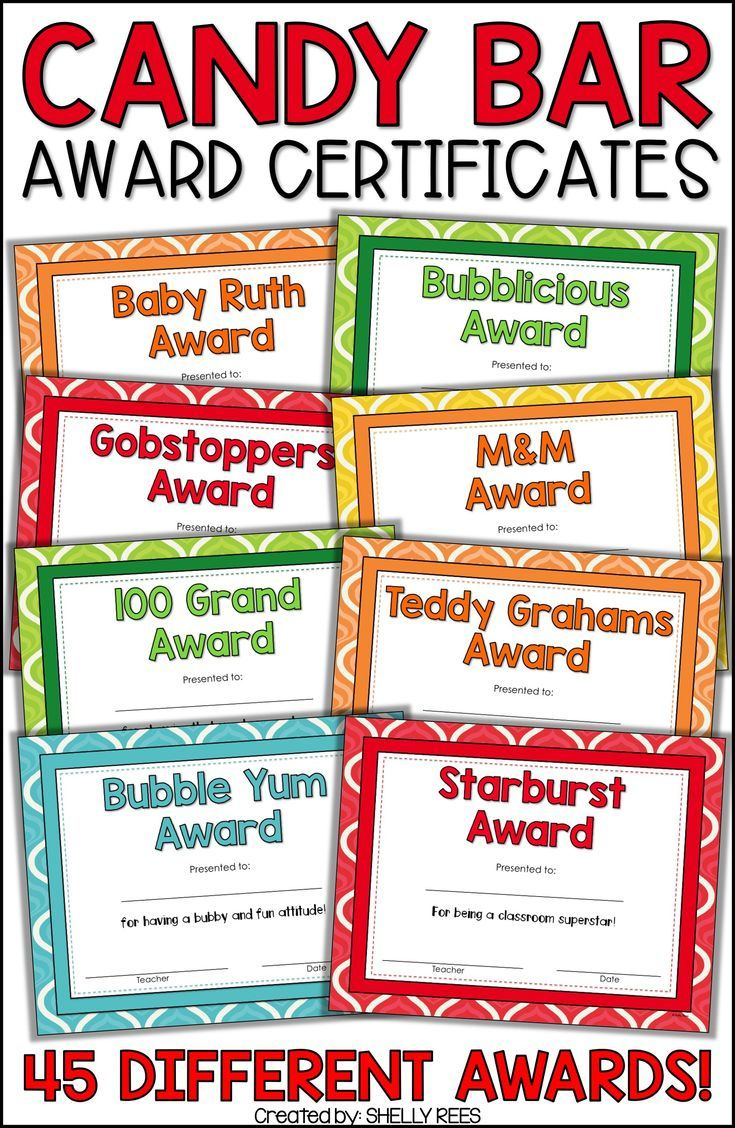 End Of The Year Awards Candy Bar Awards Editable Class Awards for Free Printable Candy Bar Award Certificates