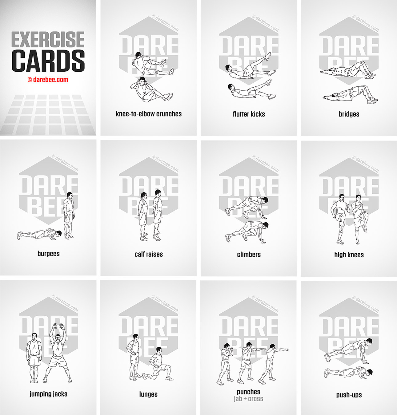 Exercise Cardsdarebee with FREE Printable Circuit Training Cards