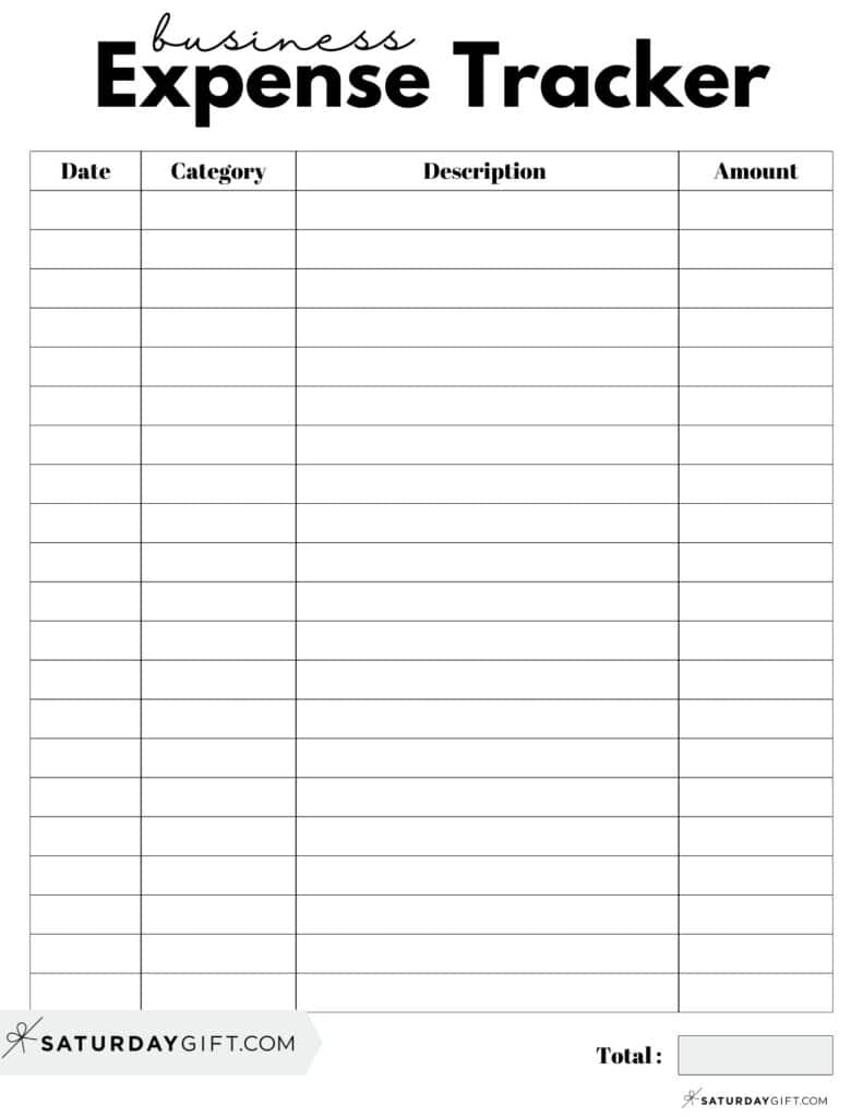 Expense Tracker Printable - 26 Cute &amp;amp; Free Spending Logs regarding FREE Printable Business Expense Sheet
