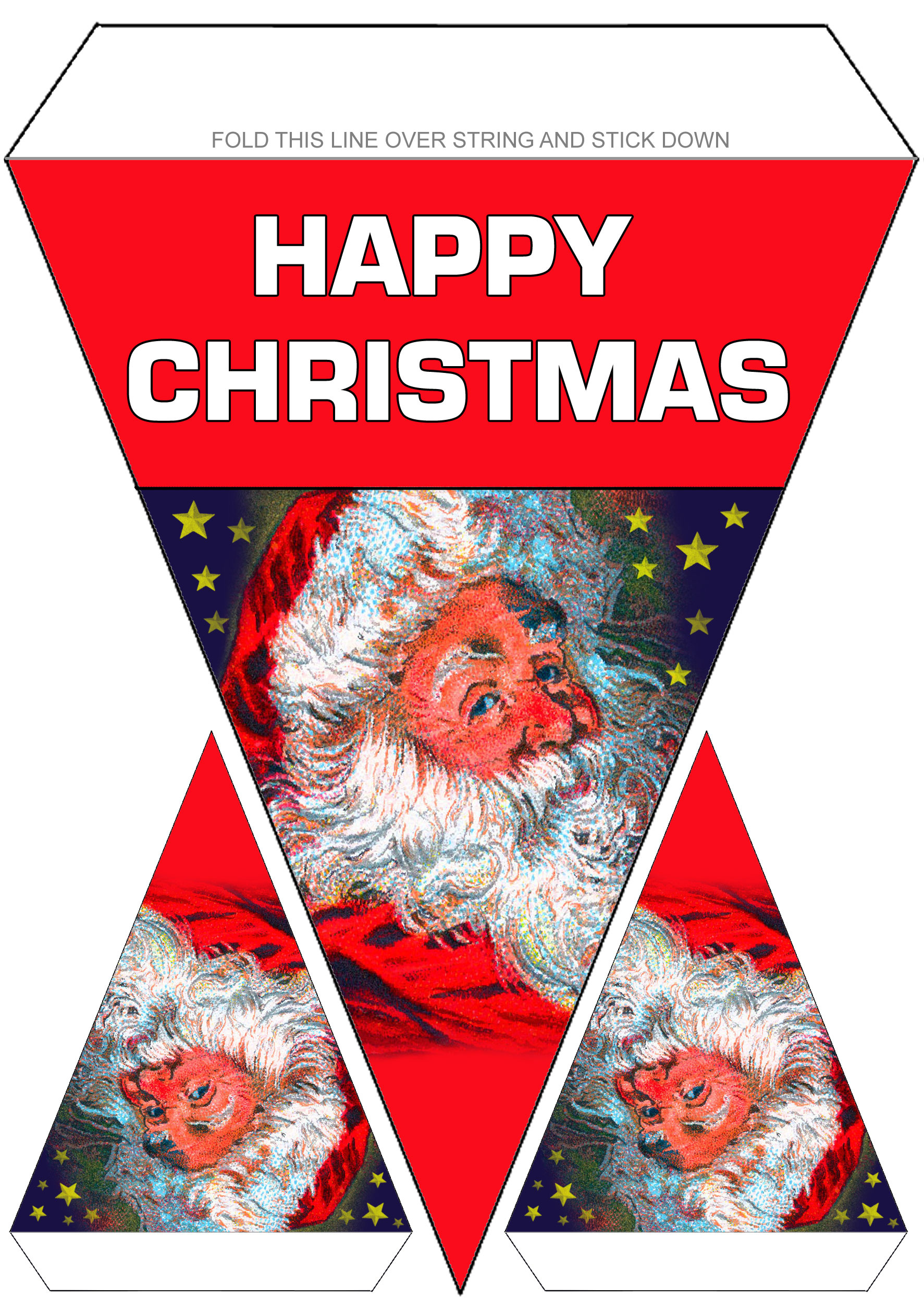 Father Christmas Bunting - Rooftop Post Printables with FREE Printable Christmas Bunting Template