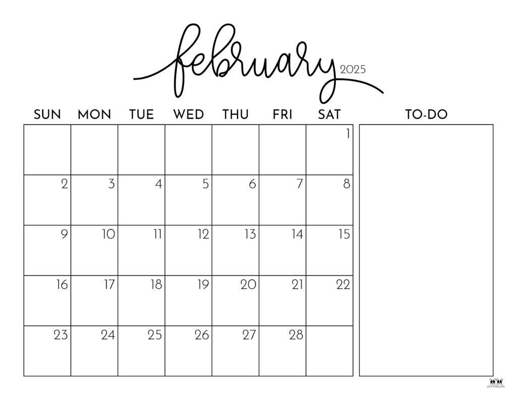 February 2025 Calendars - 107 Free Printables | Printabulls pertaining to Free Printable Calendars February 2025