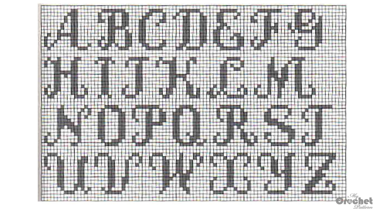 Filet Crochet Alphabet - Mycrochetpattern for Free Printable Crochet Alphabet Patterns