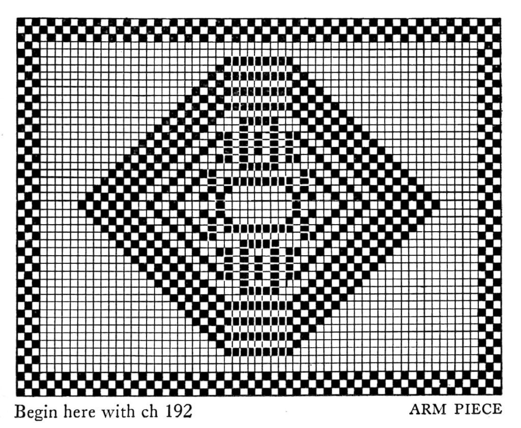 Filet Crochet Pattern Free Vintage Stained Glass Chair Back And for Free Printable Crochet Chair Back Patterns