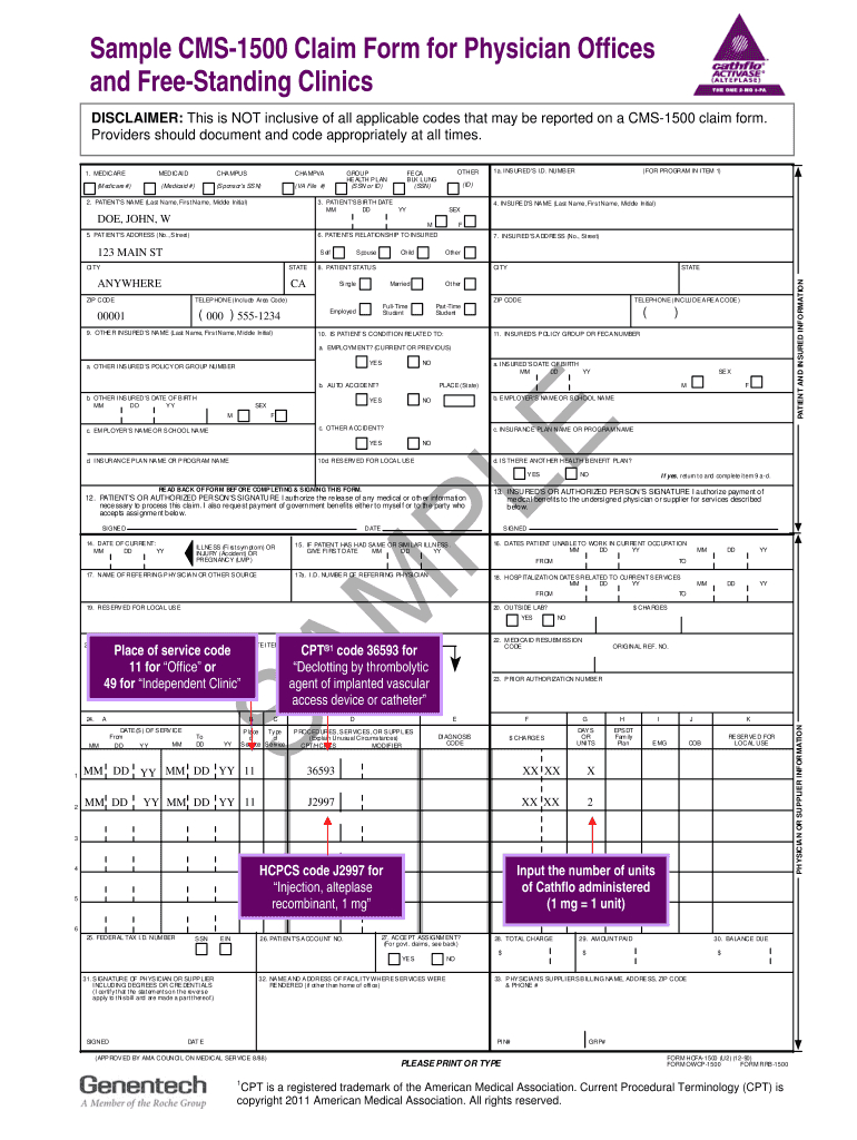 Fillable Online Fillable Cms 1500 Claim Form Fax Email Print within Free Printable Cms 1500 Claim Forms