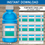 Fortnite Chug Jug Printable Labels Template pertaining to Free Printable Chug Jug Label