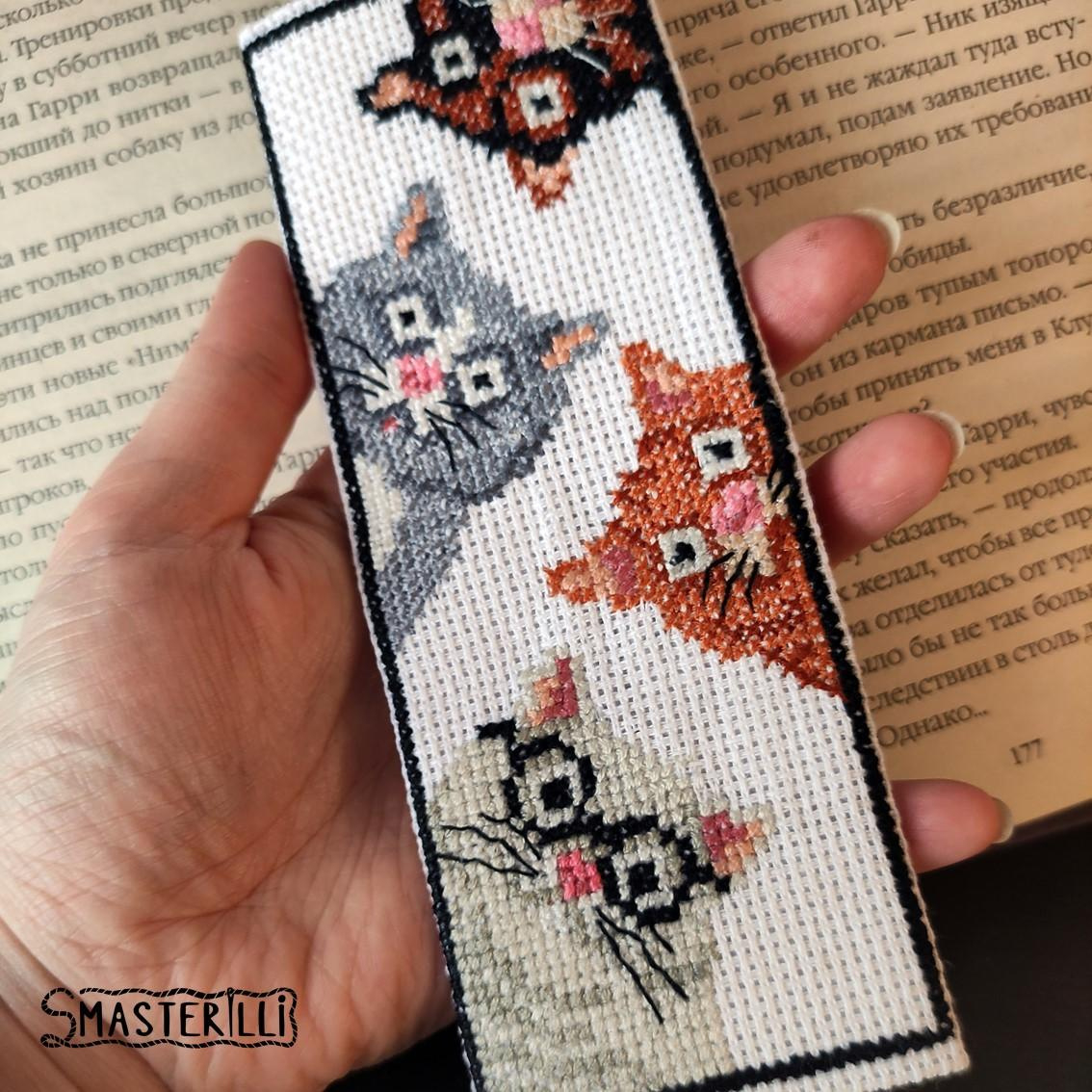 Four Cats Bookmark Cross Stitch Pattern - Cat Lover&amp;#039;S Gift intended for FREE Printable Cross Stitch Patterns of Cats