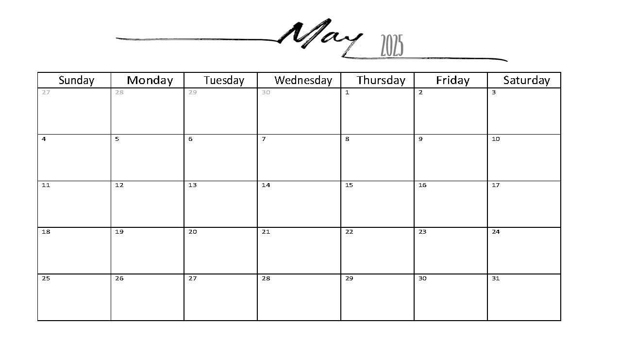 Free 2025 Calendar Template Word | Instant Download throughout Free Printable Calendar Template 2025 Word