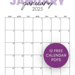 Free 2025 Monthly Calendar Template - January To December inside Free Printable Calendar Templates 2025