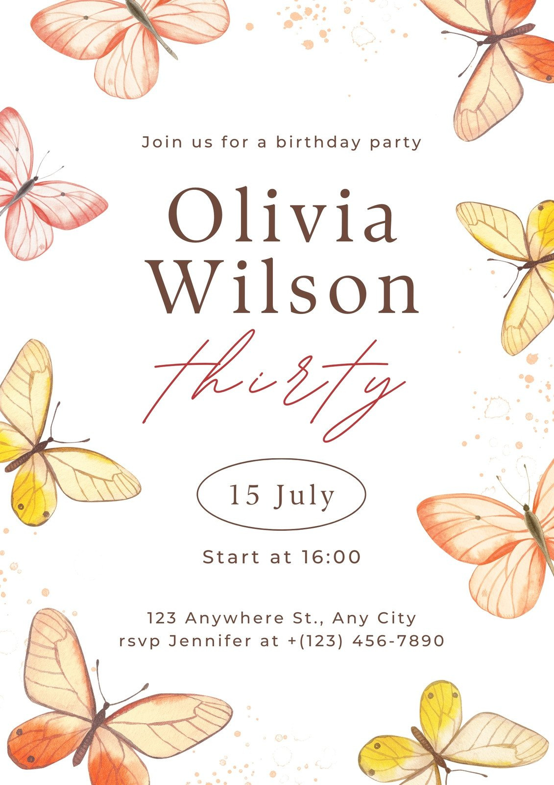 Free And Customizable Butterfly Templates in FREE Printable Butterfly Invitation Template