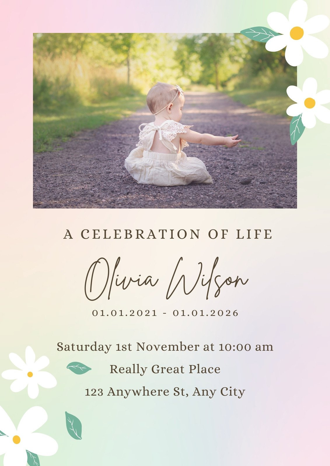 Free And Customizable Celebration Of Life Templates | Canva with regard to FREE Printable Celebration of Life Templates