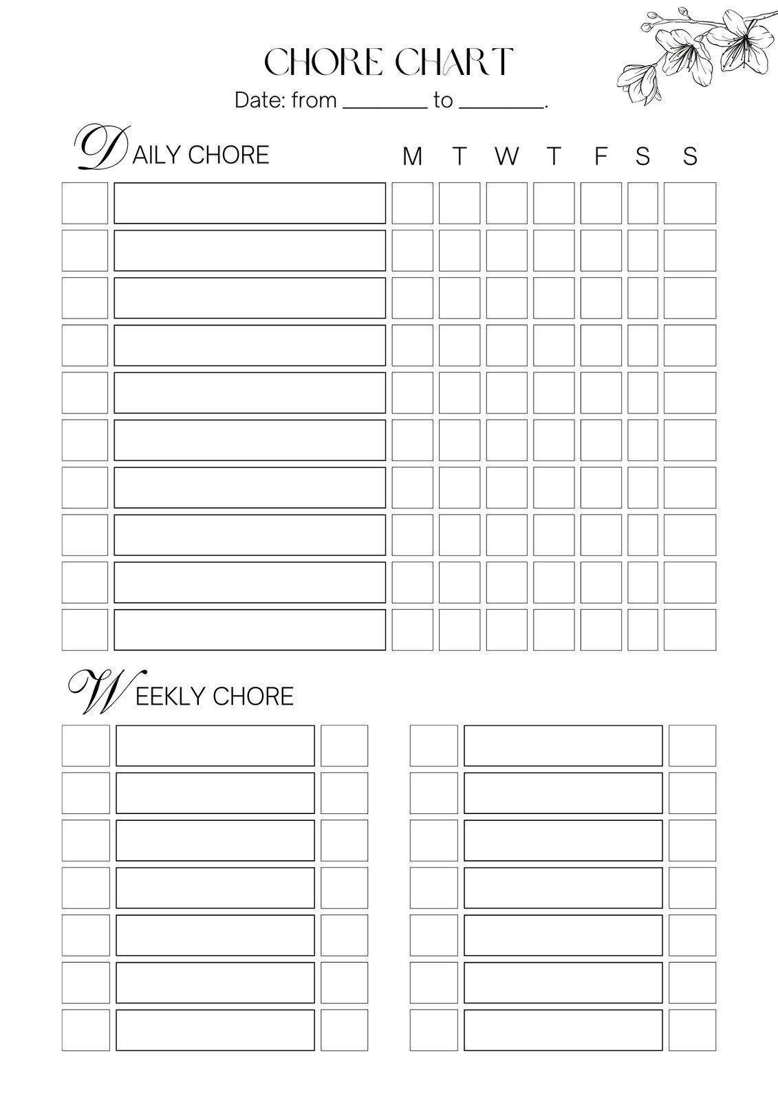Free And Customizable Chore Templates regarding Free Printable Chore Chart For Adults