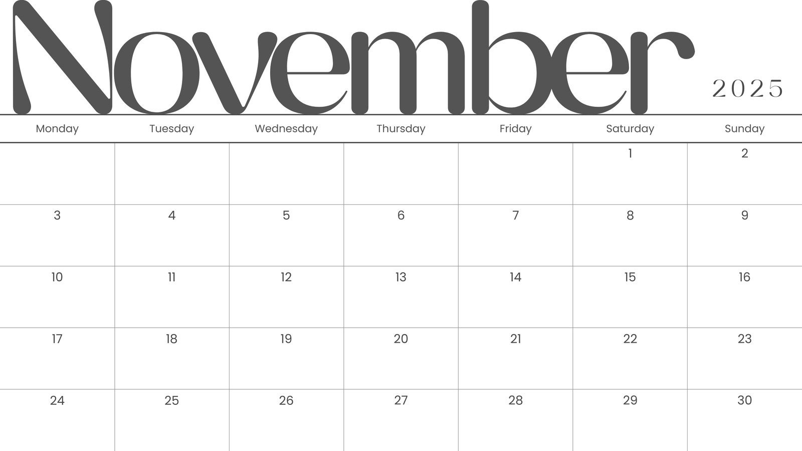 Free And Printable November 2025 Calendar Templates | Canva throughout FREE Printable Calendar 2025 November