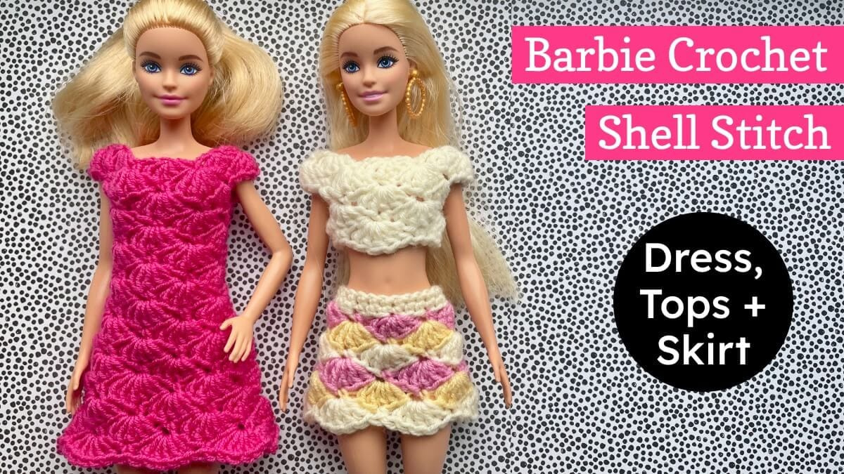 Free Barbie Doll Crochet Clothes Patterns - Shell Stitch Dress intended for FREE Printable Crochet Barbie Doll Clothes Patterns