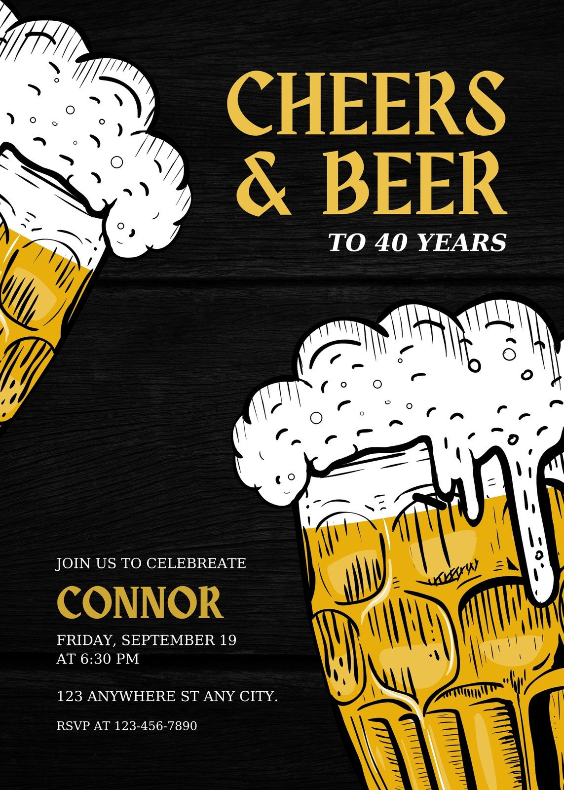 Free Beer Invitation Templates To Edit And Print | Canva pertaining to Free Printable Cheers And Beers Invitation Template Free