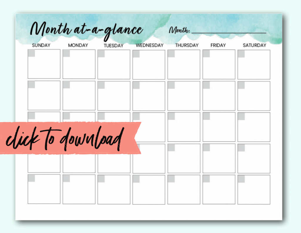Free Blank Monthly Calendar Template Pdf - The Incremental Mama with regard to FREE Printable Calendar No Download