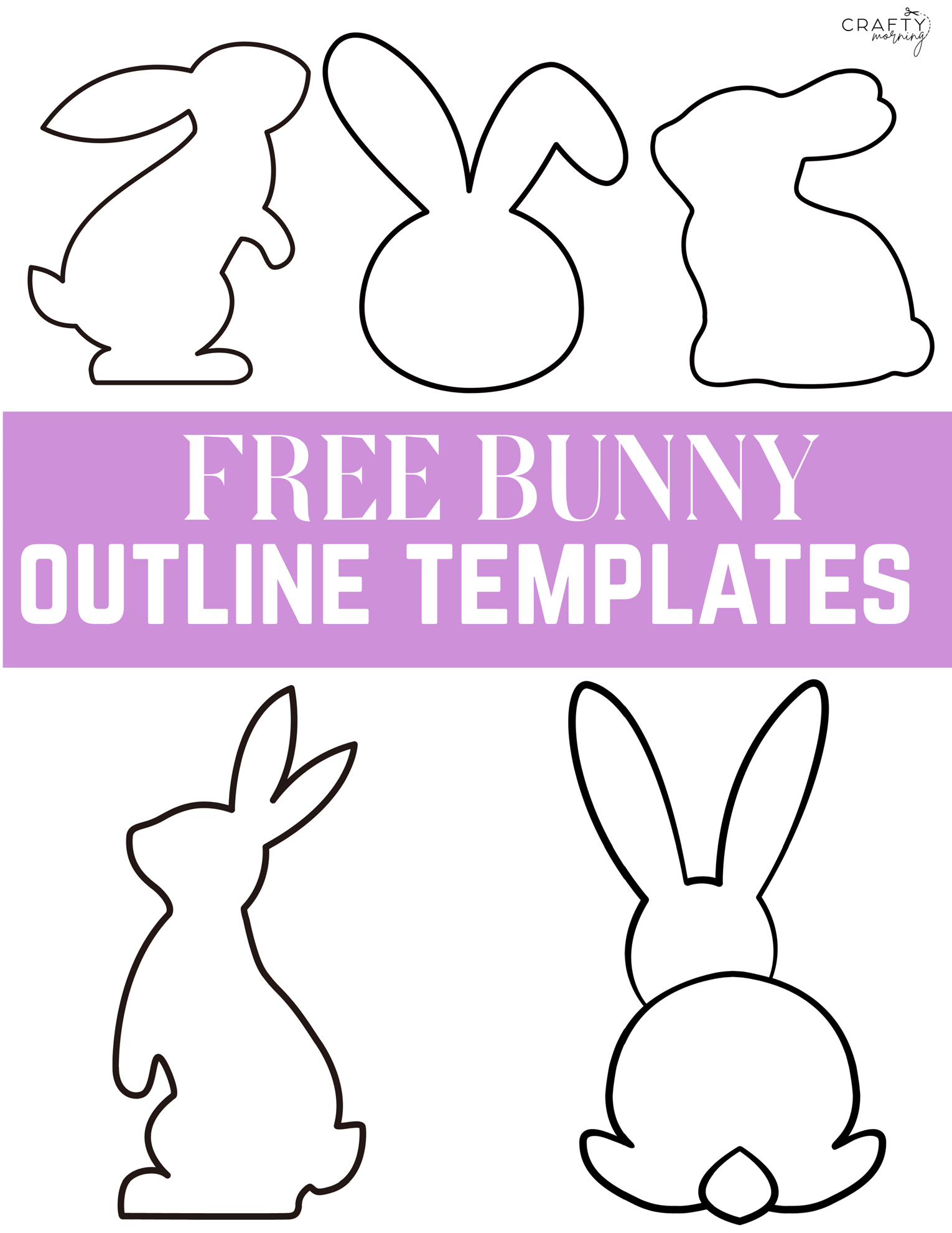Free Bunny Outlines (Printable Templates) - Crafty Morning with FREE Printable Bunny Outline Printable
