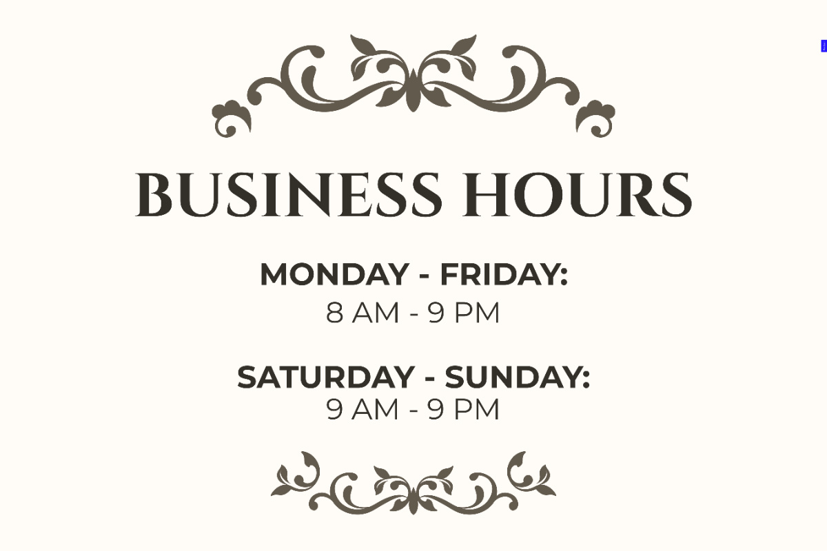 Free Business Hours Sign Template To Edit Online throughout Free Printable Business Hours Sign Template