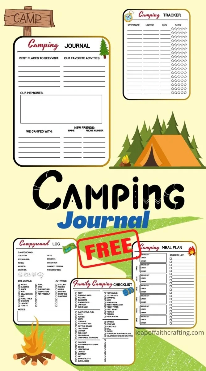 Free Camping Journal Printable Pdf (6 Easy Pages) - Leap Of Faith pertaining to Free Printable Camping Journal Sheets