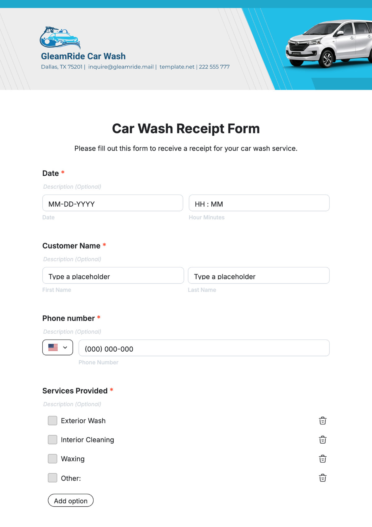 Free Car Wash Templates To Edit Online with Free Printable Car Wash Ticket Template