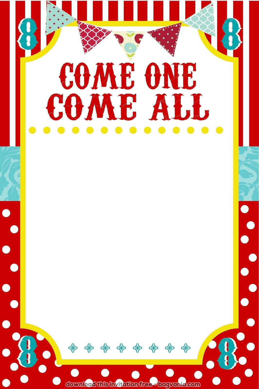 Free Carnival Birthday Invitations with FREE Printable Carnival Birthday Invitations