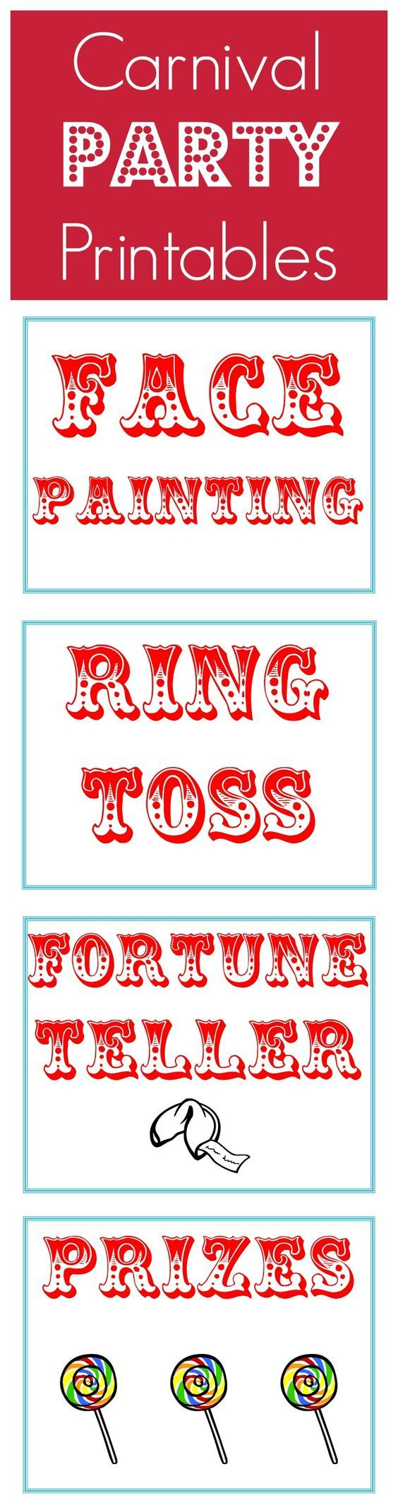 Free Carnival Party Printables | Carnival Birthday Parties throughout FREE Printable Carnival Signs Template