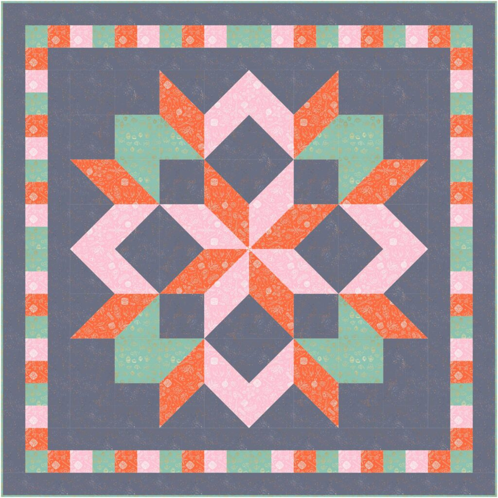 Free Carpenter Star Quilt Pattern With A Darling Border pertaining to Free Printable Carpenter&amp;#039;S Star Quilt Pattern