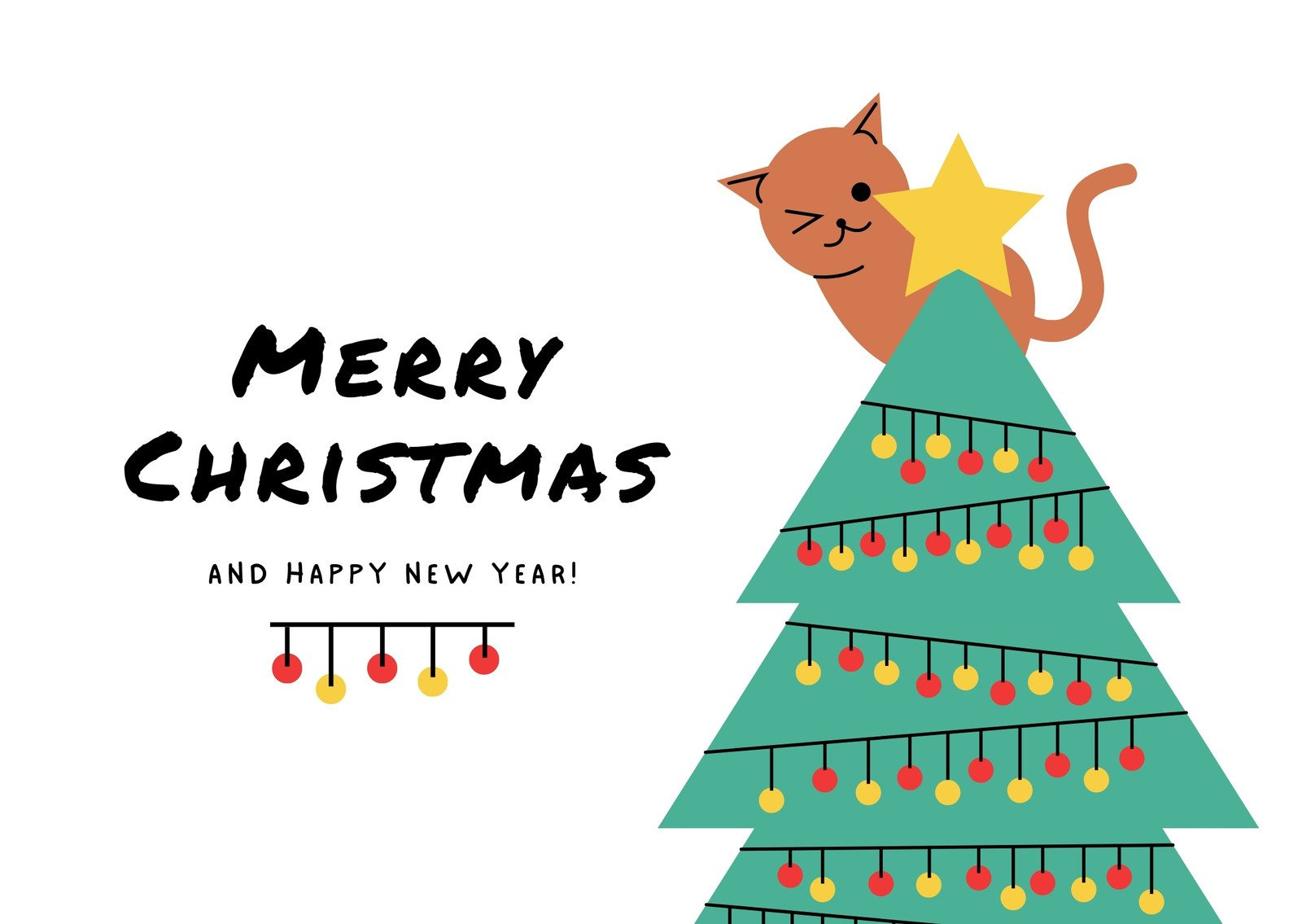 Free Cat Christmas Card Templates To Edit And Print | Canva intended for FREE Printable Cat Christmas Cards