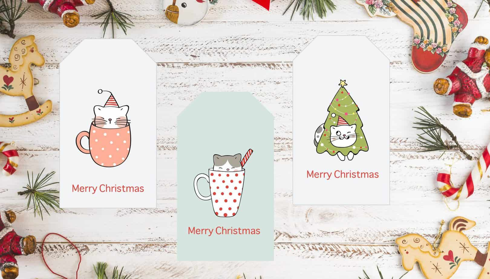 Free Cat Christmas Gift Tag Printables | Shabby Mint Chic Party with Free Printable Cat Gift Tags