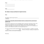 Free Cease And Desist Letter Templates (9) - Pdf | Word – Eforms inside Free Printable Cease And Desist Letter