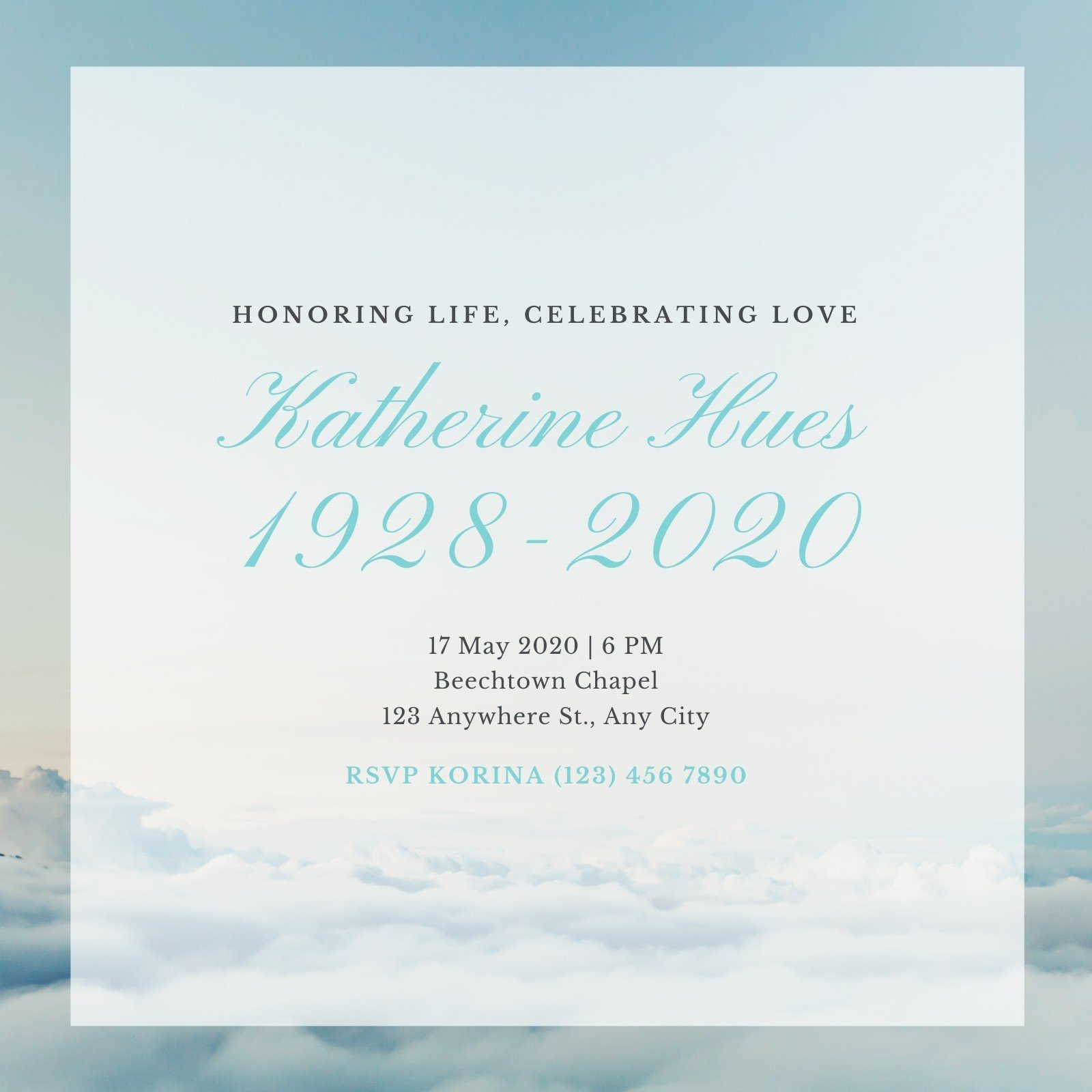 Free Celebration Of Life Invitation Templates To Edit And Print with Free Printable Celebration Of Life Templates