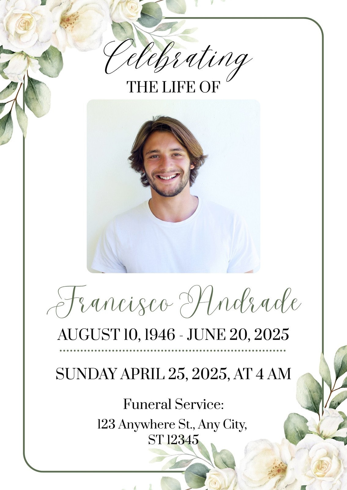 Free Celebration Of Life Invitation Templates To Edit And Print with regard to Free Printable Celebration Of Life Invitations