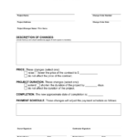 Free Change Order Form (Construction) - Pdf | Word – Eforms within FREE Printable Change Order Form