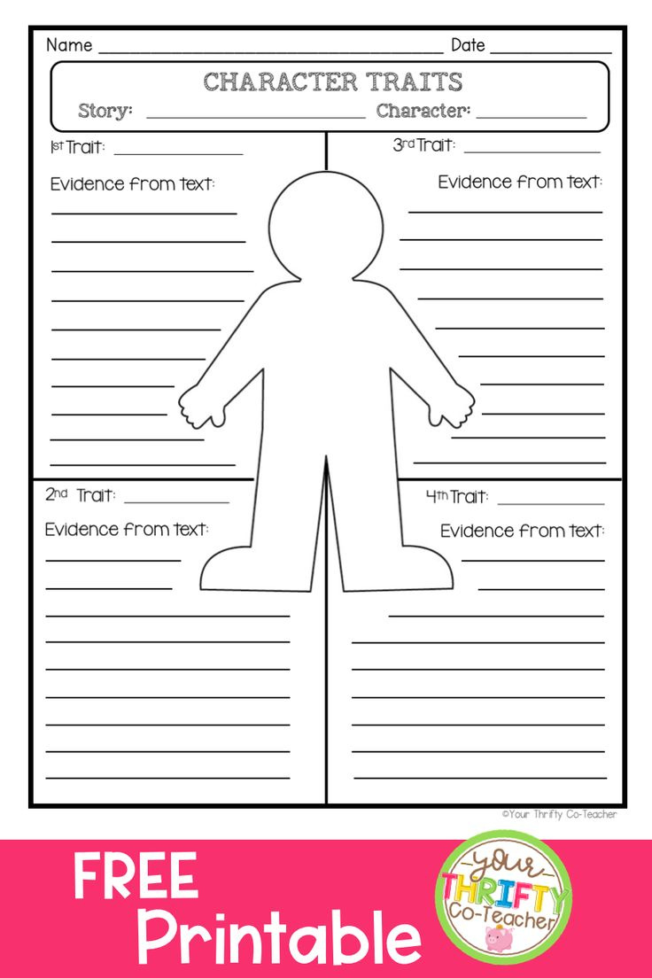 Free Character Traits Worksheet within Free Printable Character Traits Worksheets