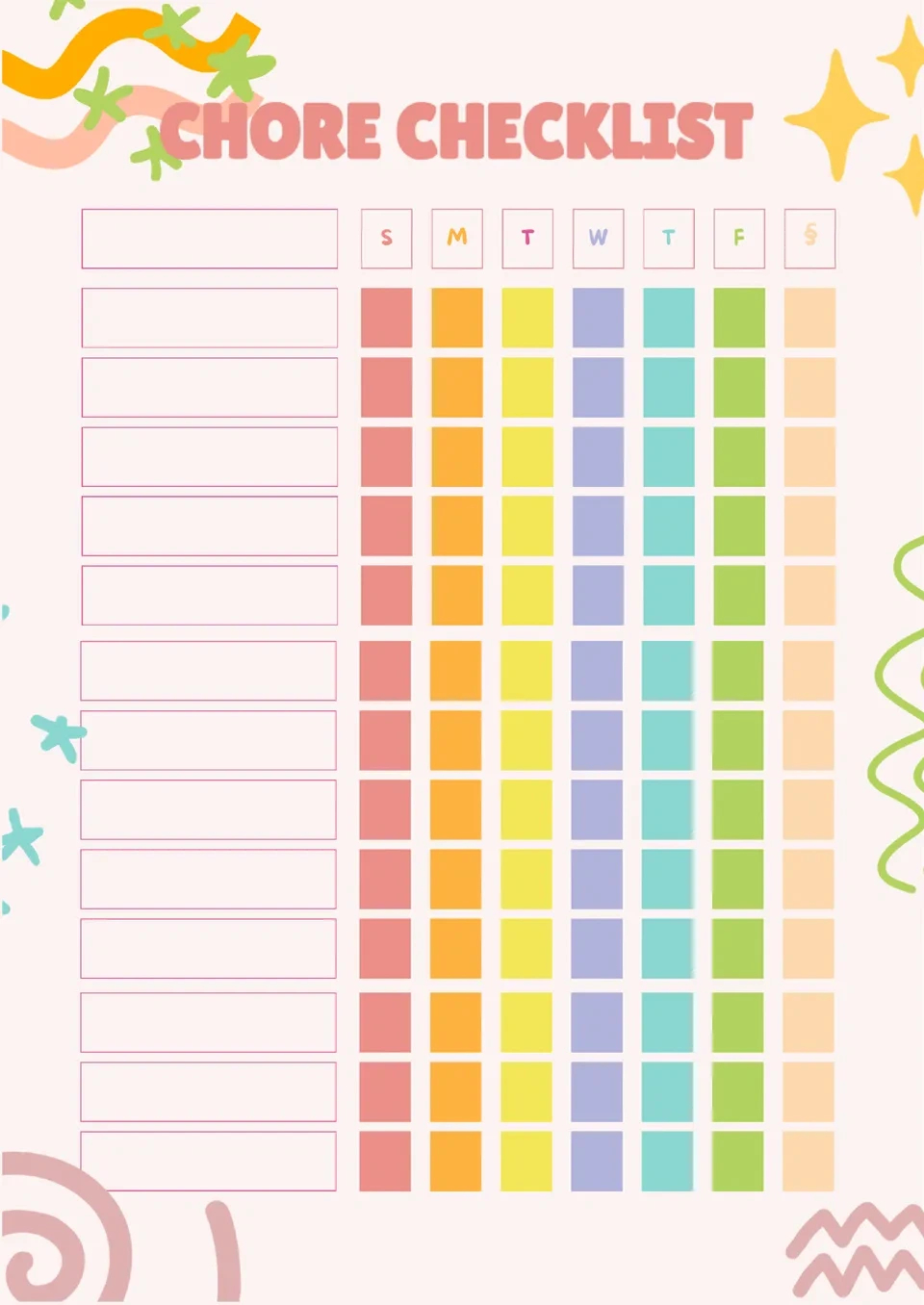Free Chore Checklist Template For Google Docs pertaining to FREE Printable Charts and Checklists