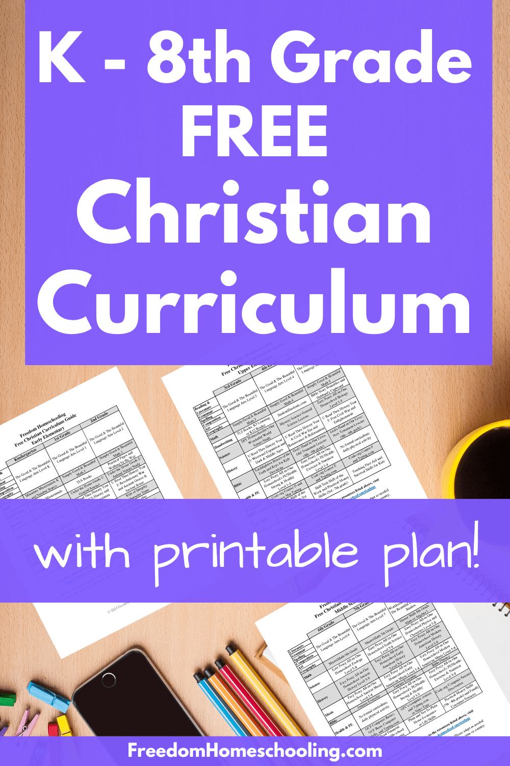 Free Christian Homeschool Curriculum - Freedom Homeschooling with regard to FREE Printable Christian Homeschool Curriculum