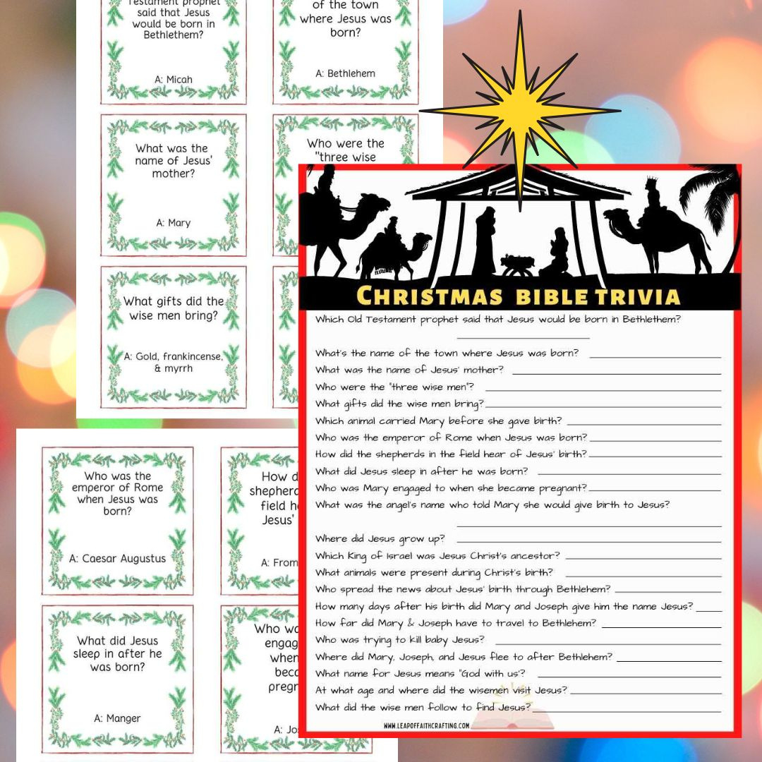 Free Christmas Bible Trivia Printables (2 Versions!) - Leap Of throughout FREE Printable Christmas Bible Trivia with Answers